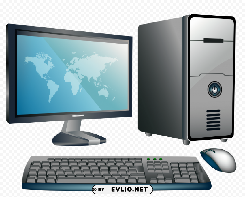 desktop computer PNG Image with Transparent Background Isolation
