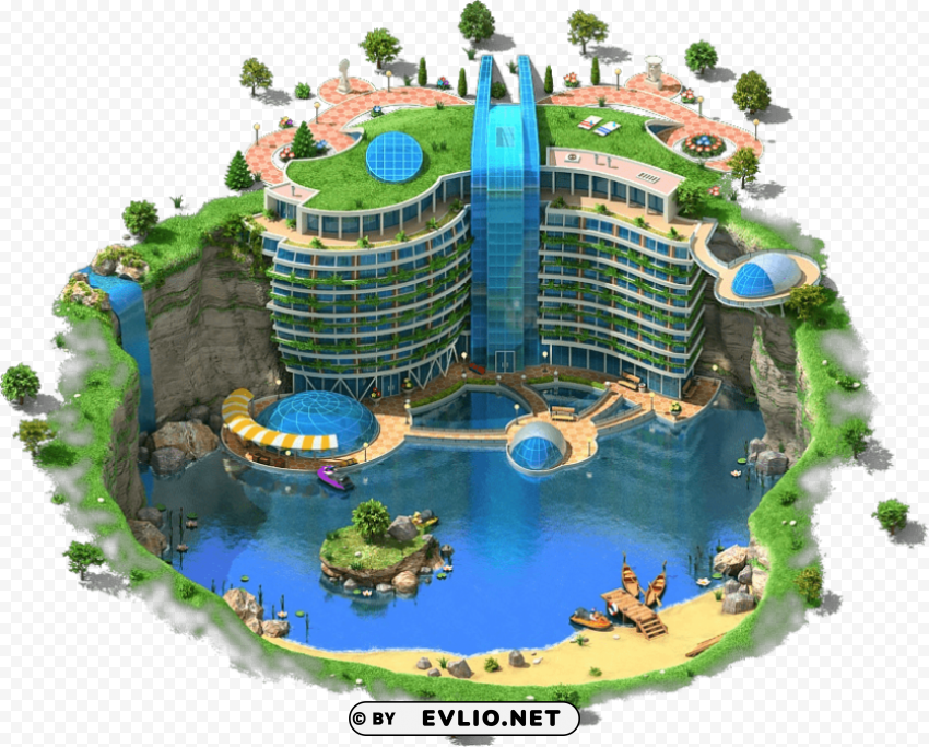 Shimao Hotel Complex ClearCut PNG Isolated Graphic