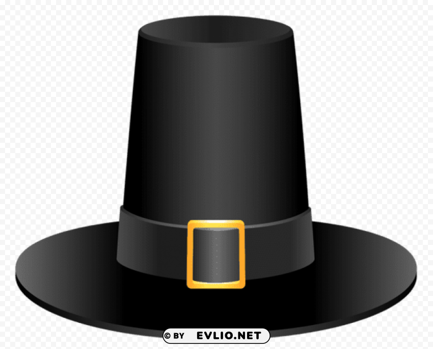 black pilgrim hat picture Transparent PNG Isolated Item with Detail