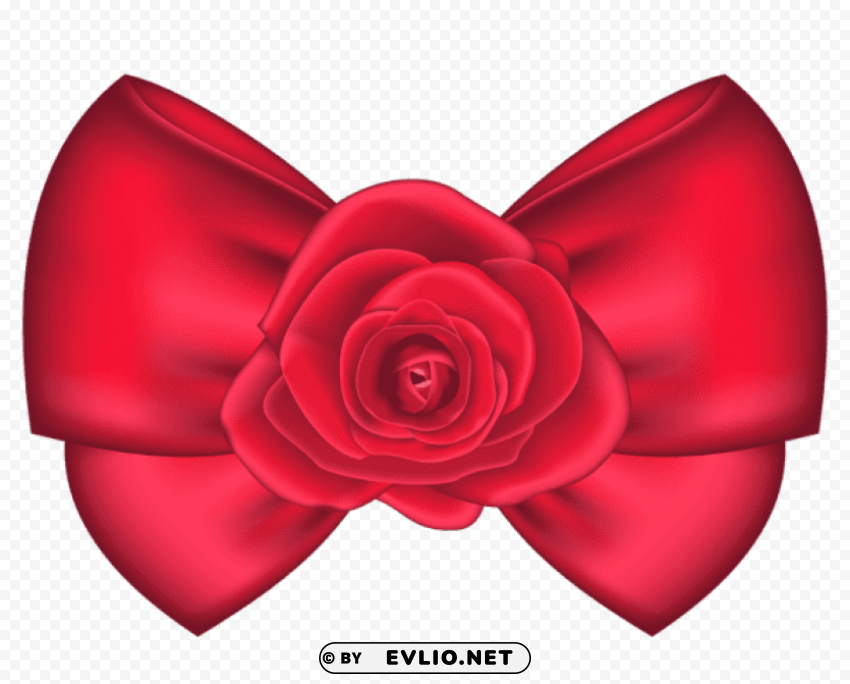 decorative bow with rosepicture Isolated Artwork in HighResolution PNG