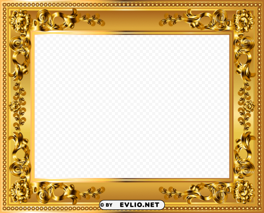 gold deco border frame Transparent PNG images for design