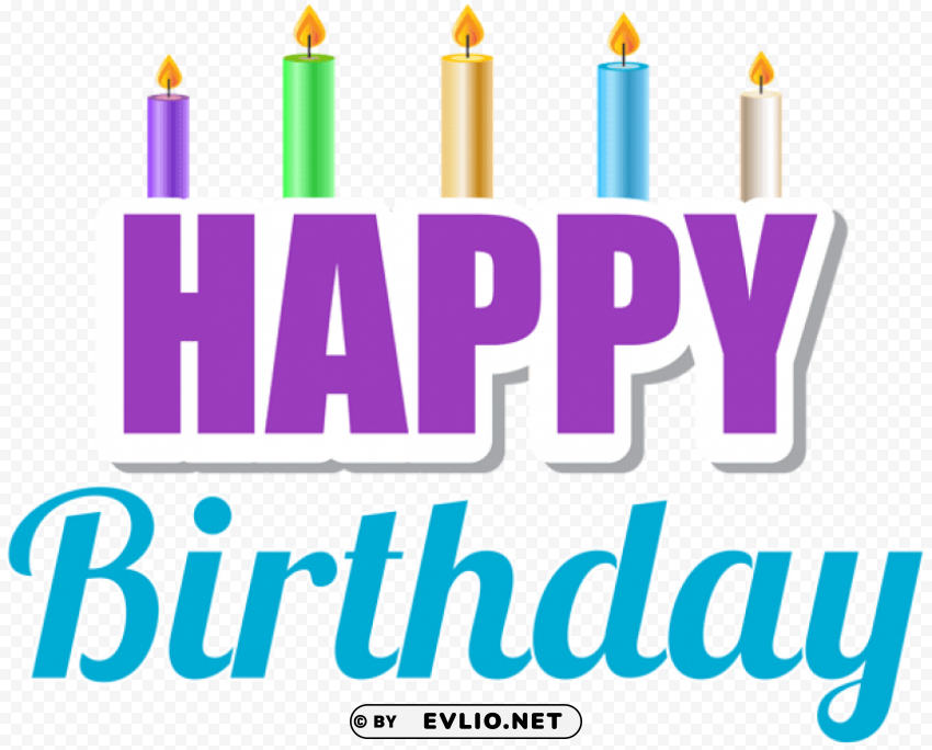 happy birthday with candles PNG files with no background assortment