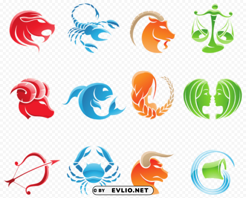 zodiac signs set large Transparent graphics