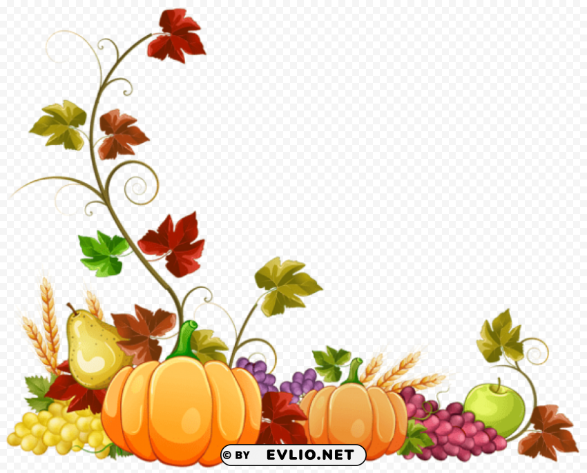 autumn pumpkin decoration PNG Graphic Isolated on Clear Background Detail