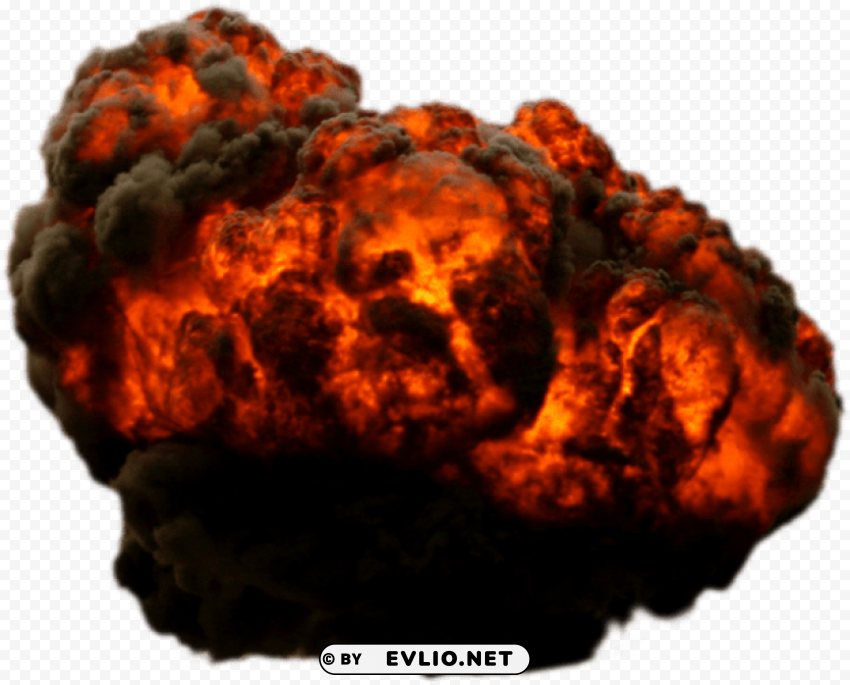 Big Explosion With Fire And Smoke PNG Image Isolated with Clear Transparency