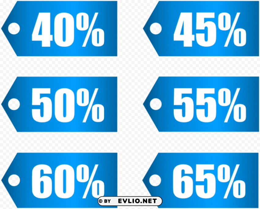 blue discount tags set part 2 PNG graphics with alpha channel pack