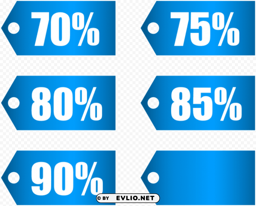 blue discount tags set part 3 PNG Image Isolated on Transparent Backdrop