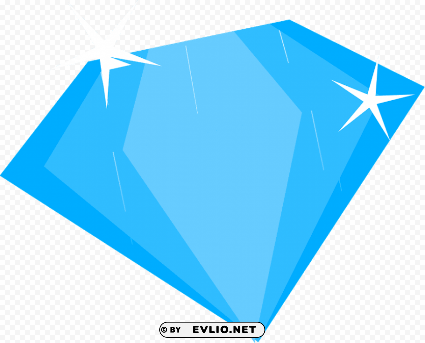 brilliant blue diamond Isolated Object with Transparency in PNG