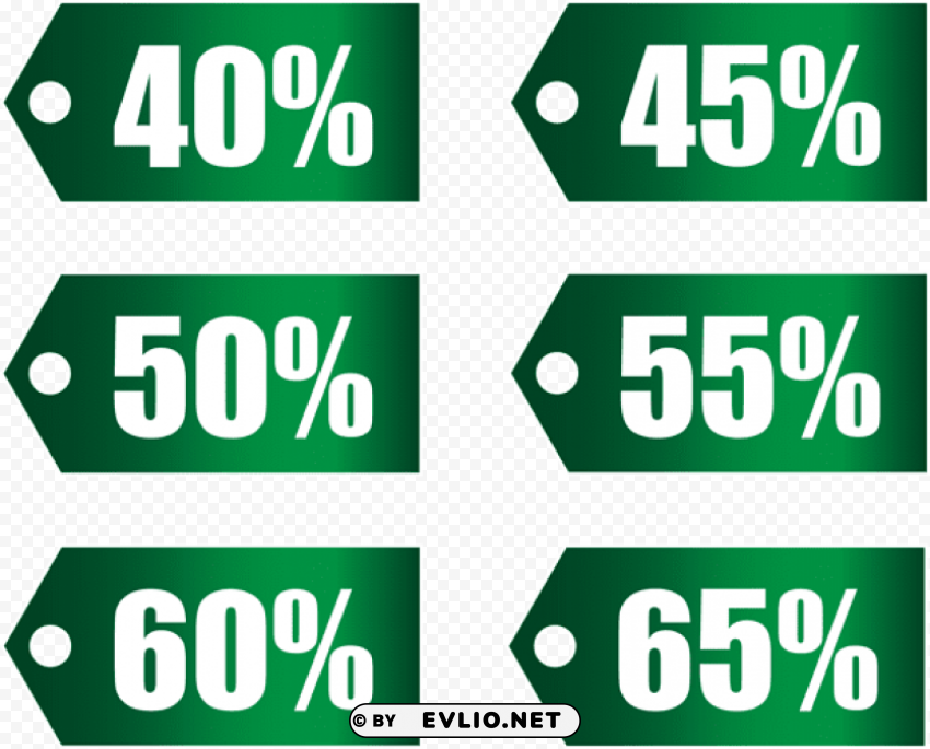 green discount tags set part 2 PNG images alpha transparency