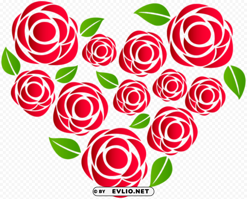 Heart Of Roses PNG Clipart With Transparency