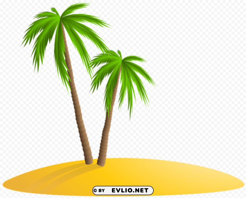palm island Isolated Character with Transparent Background PNG