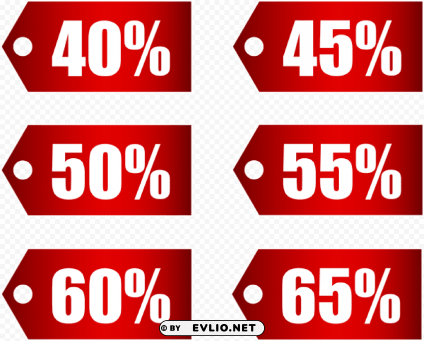 red discount tags set part 2 PNG for Photoshop