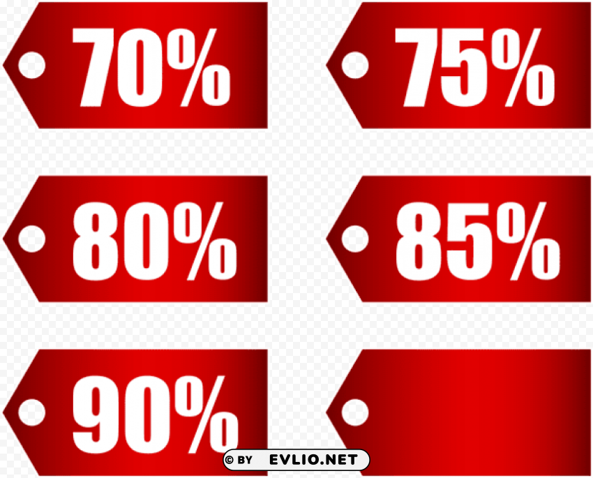 red discount tags set part 3 PNG free download