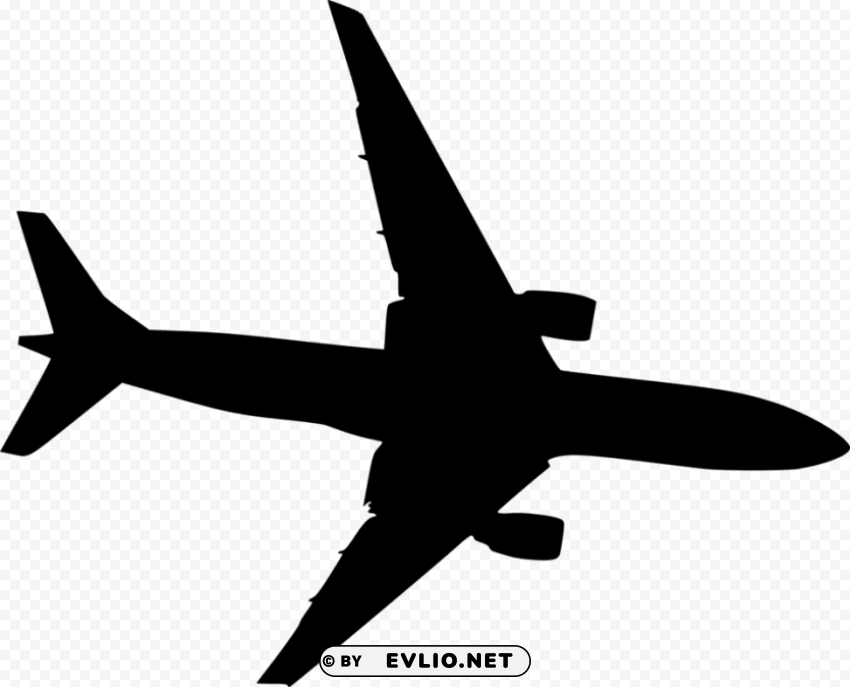 airplane silhouette transparent background Isolated Item on HighQuality PNG