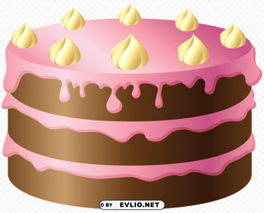 chocolate cake with pink and yellow cream Free PNG images with alpha transparency comprehensive compilation