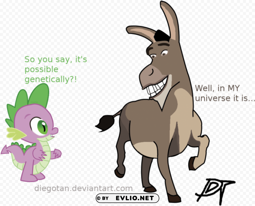 dragon and donkey fan art PNG for blog use