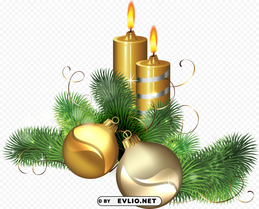 golden christmas candle High-resolution PNG