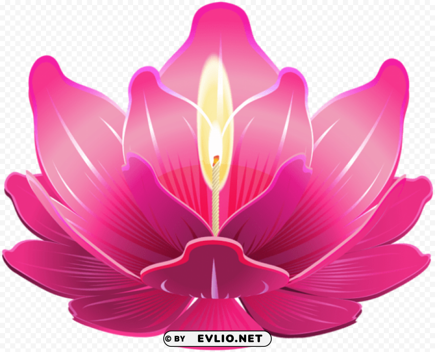 lotus with candle PNG for digital art