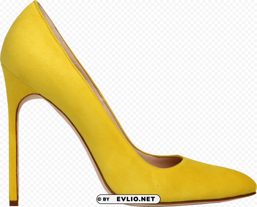 yellow women shoe Isolated Character in Transparent PNG Format
