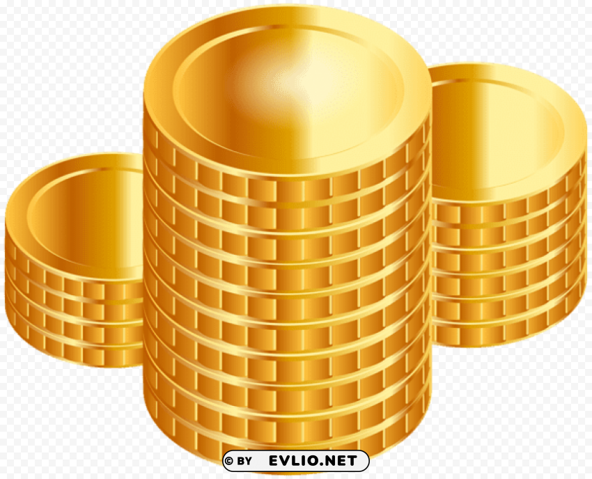 gold coins PNG with Clear Isolation on Transparent Background