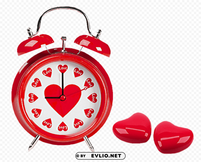 red hearts love clock High-resolution transparent PNG files