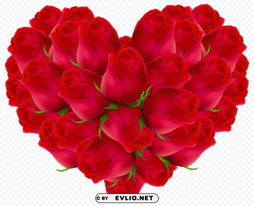 Rose Heart Isolated Graphic Element In Transparent PNG