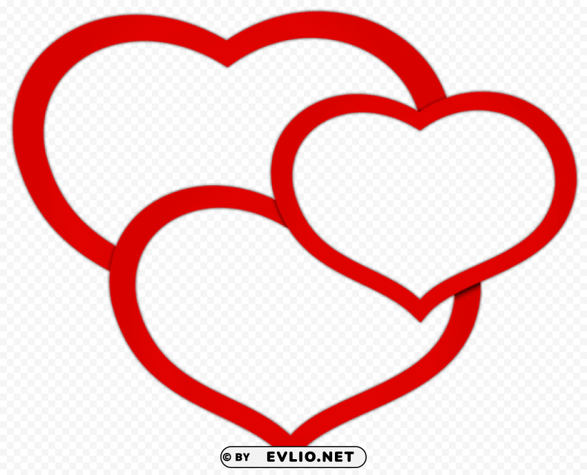 transparent red triple heartspicture PNG images for advertising