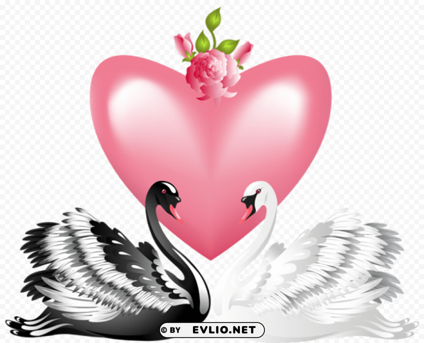 valentine's day love swans transparent PNG art