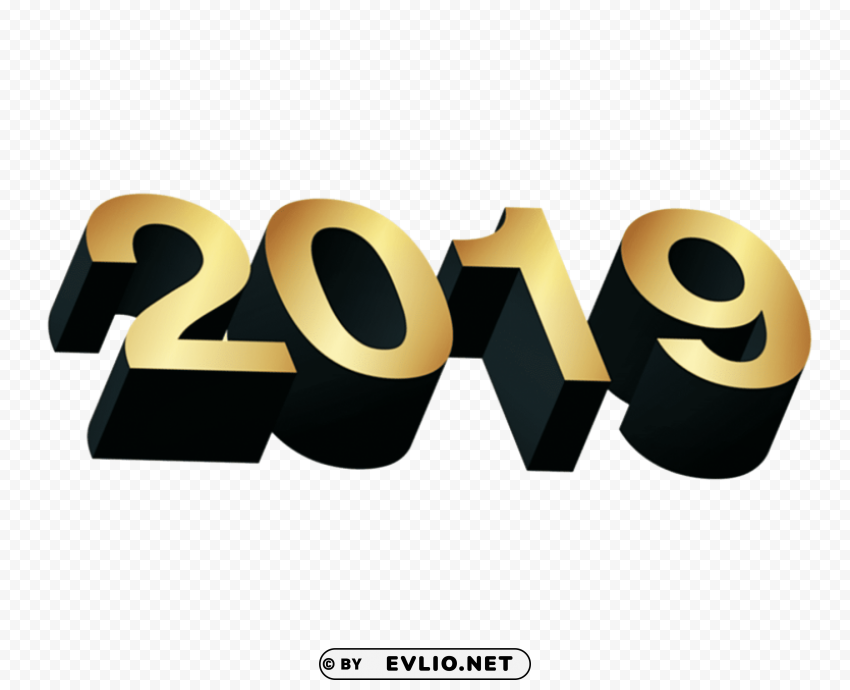 golden 2019 3d Clear Background Isolated PNG Object