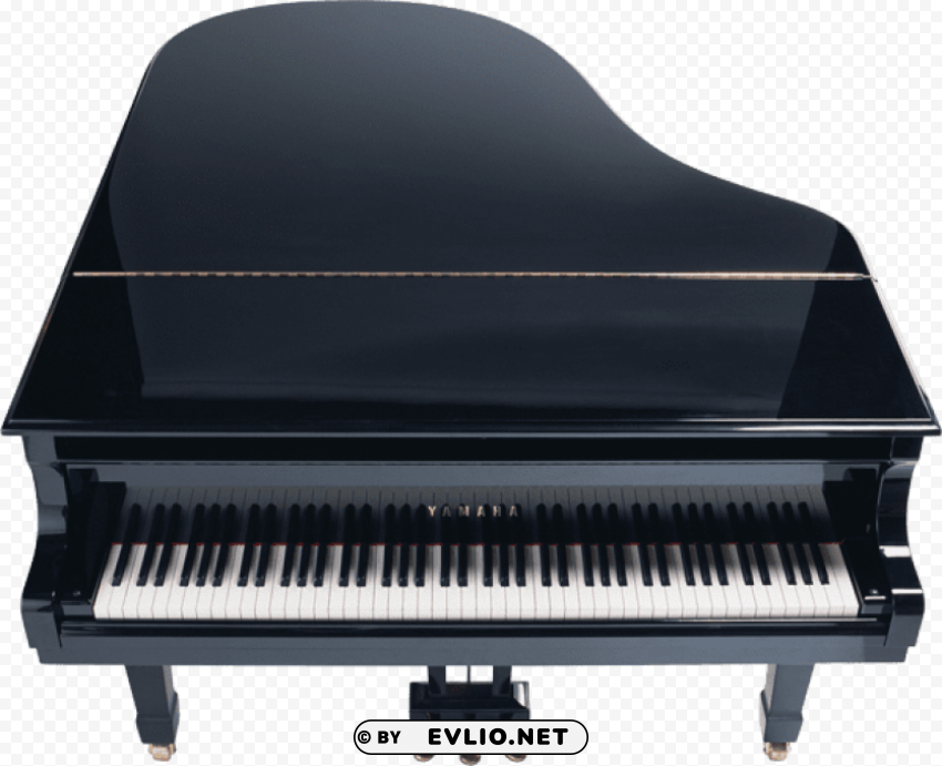 big black grand piano PNG with transparent background for free