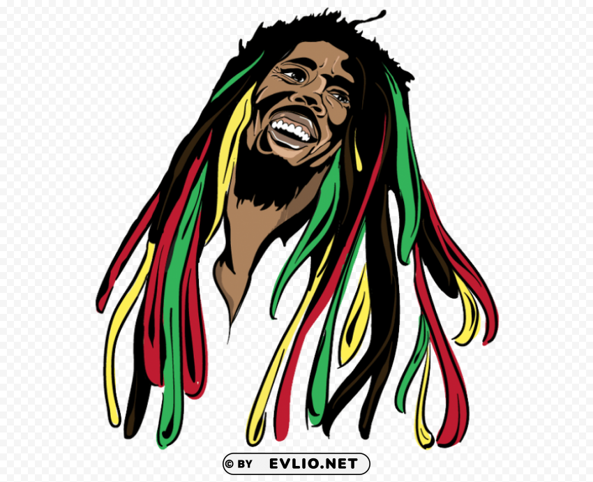 bob marley PNG with transparent overlay
