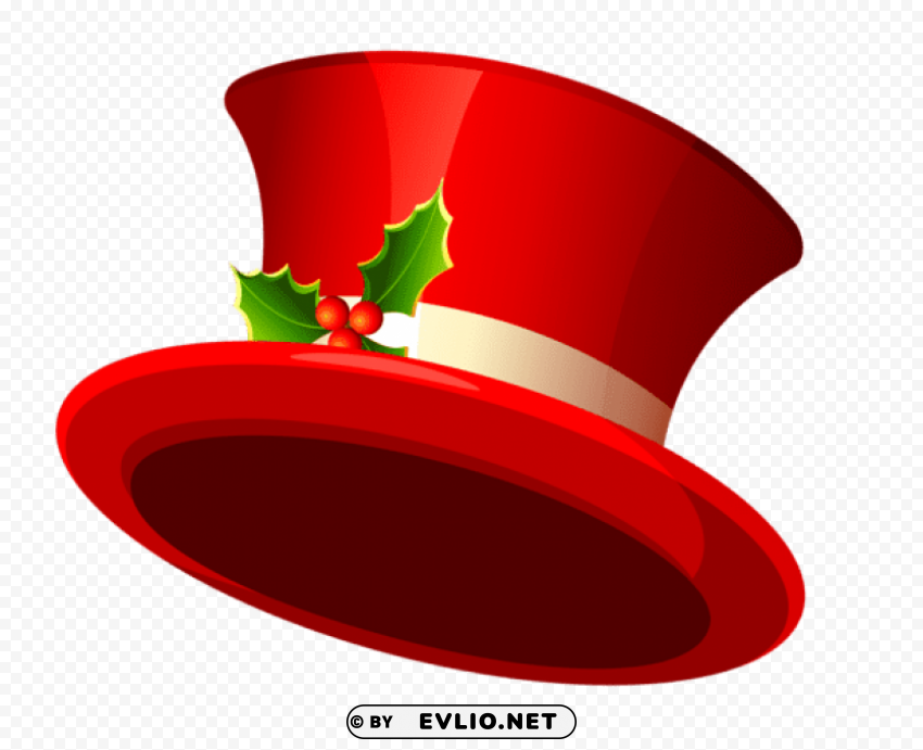 christmas top hat Transparent PNG Isolated Object with Detail