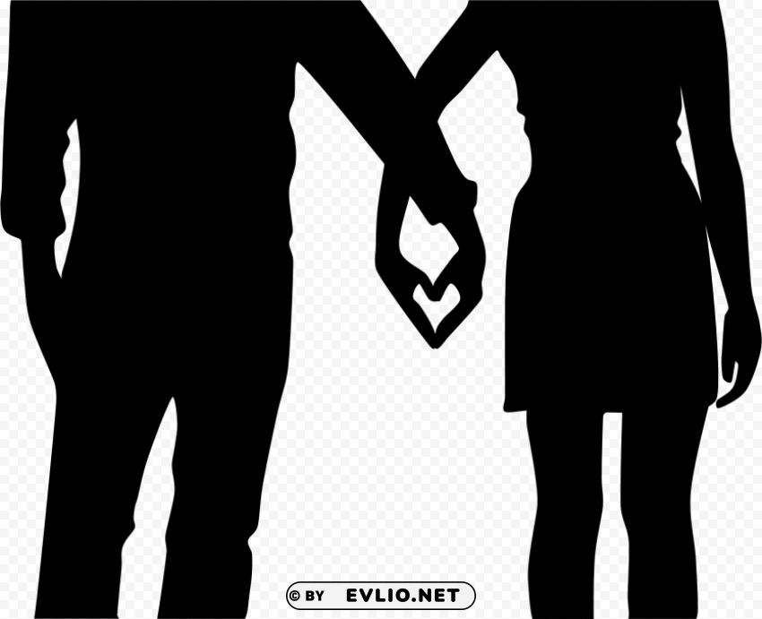 couple silhouette holding hands Free download PNG images with alpha channel