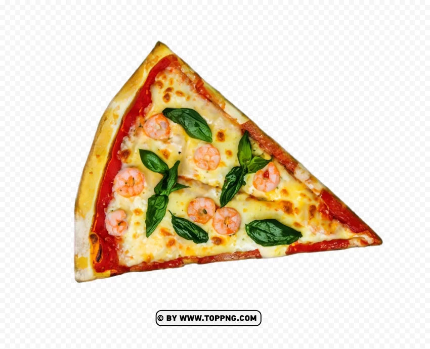 Crispy seafood Pizza Slice HD PNG Image with Transparent Cutout