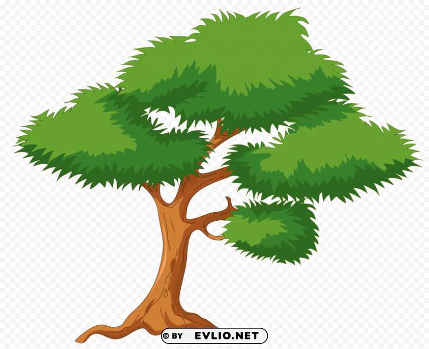 green cartoon tree ClearCut Background PNG Isolated Subject clipart png photo - 6e4691b7