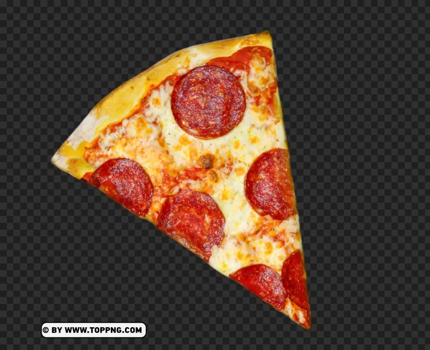 Pepperoni Pizza Slice on Transparent Background PNG Image with Isolated Graphic