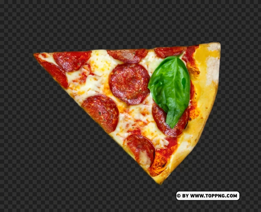 Pepperoni Pizza Slice Realistic PNG Image with Isolated Transparency