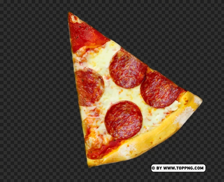 Pepperoni Pizza Slice with No Background PNG Image with Isolated Subject