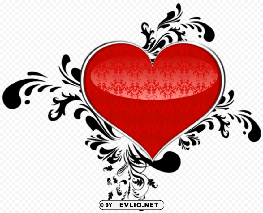 red art heart PNG for mobile apps