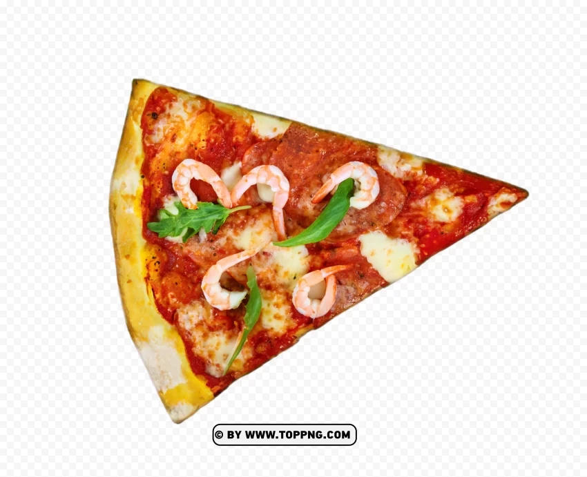 Seafood Pizza Slice PNG Image with Transparent Isolated Design - Image ID 9beb416b