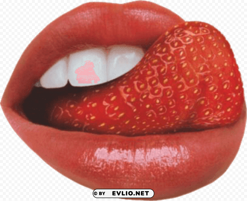 Transparent background PNG image of tongue strawberry Isolated Character in Clear Transparent PNG - Image ID cdb6b1c9