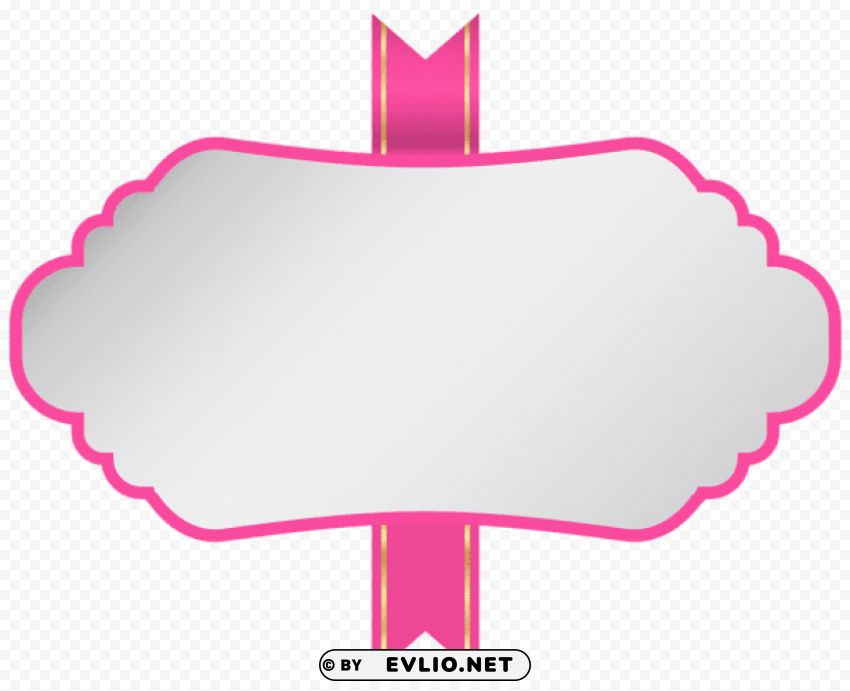 white pink label Transparent PNG Isolated Item with Detail