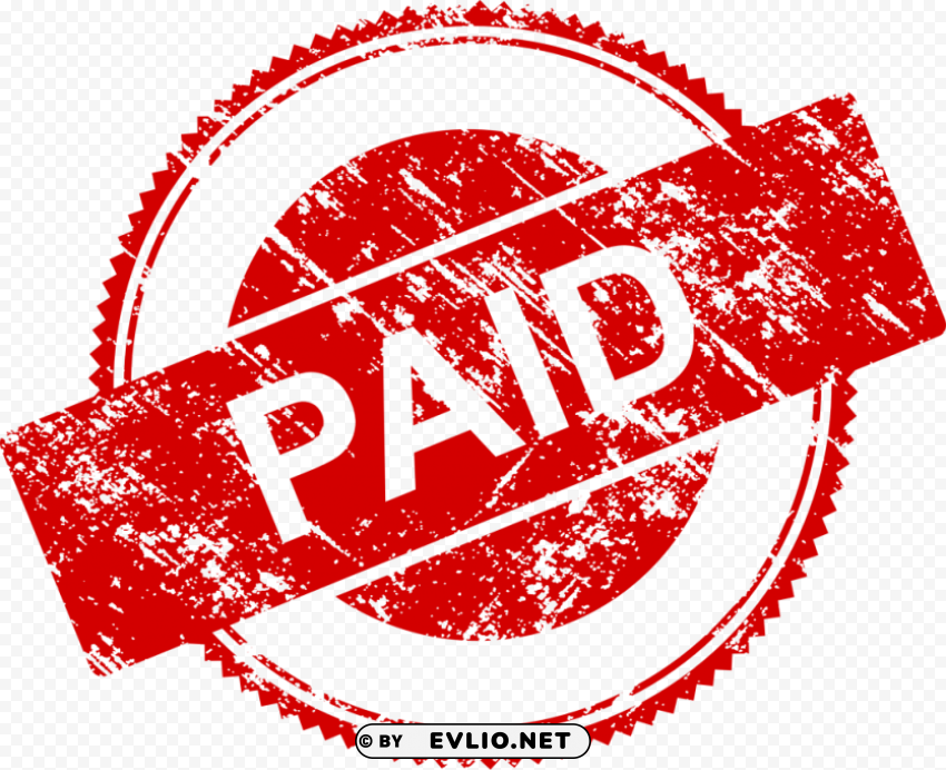 paid stamp PNG Isolated Object on Clear Background