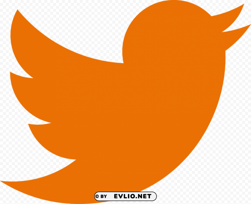 twitter logo orange PNG Image with Isolated Artwork