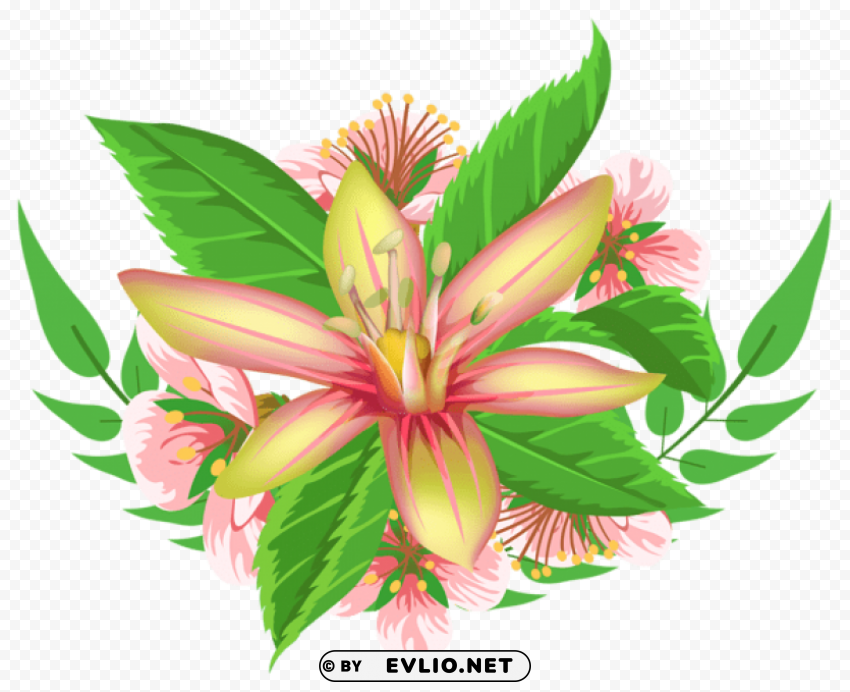 yellow flower decorative element Transparent Background Isolation of PNG clipart png photo - 31e1e9de