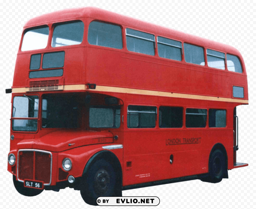 double decker old london bus Transparent Background Isolation of PNG