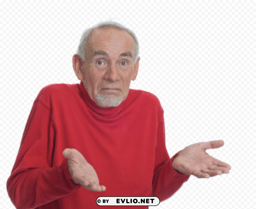 Shrug Emoji Old Man PNG Images With Transparent Layer