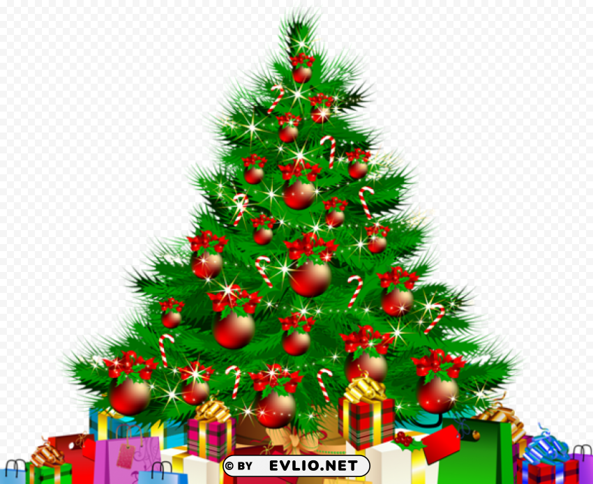 transparent christmas tree and giftss PNG images with clear alpha channel broad assortment