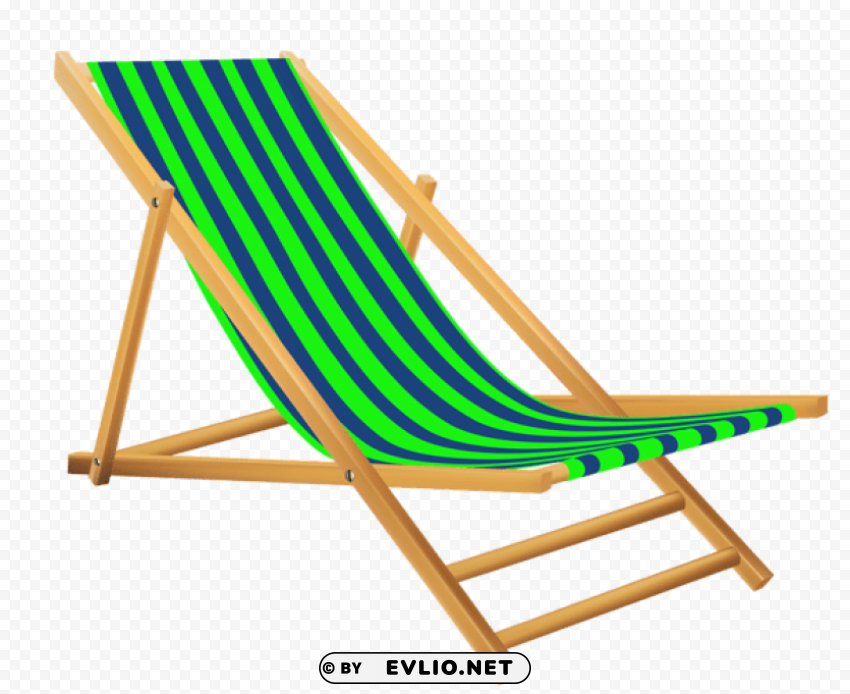 transparent green beach lounge chair Clean Background Isolated PNG Object