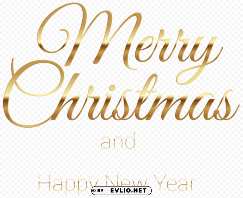 merry christmas gold PNG file with alpha